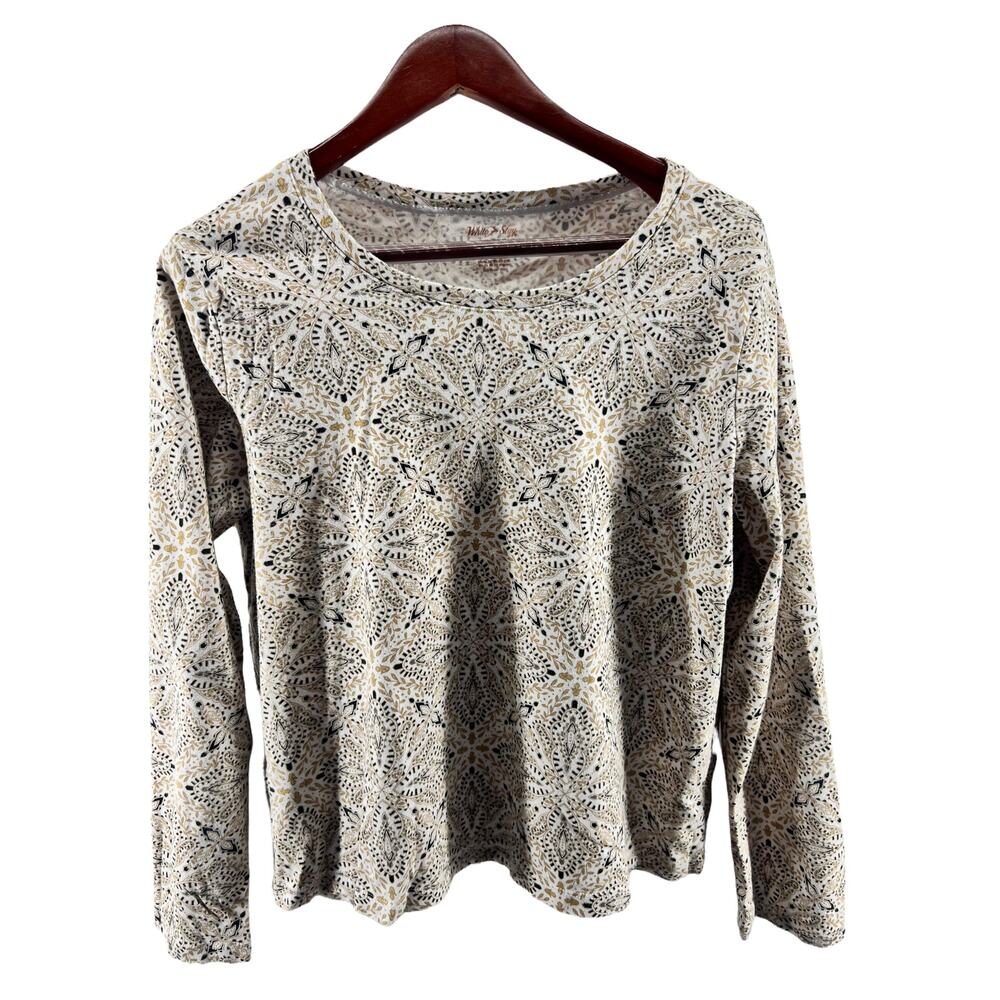 White Stag Multicolored Printed Long Sleeve Blouse Women's Size 2XL